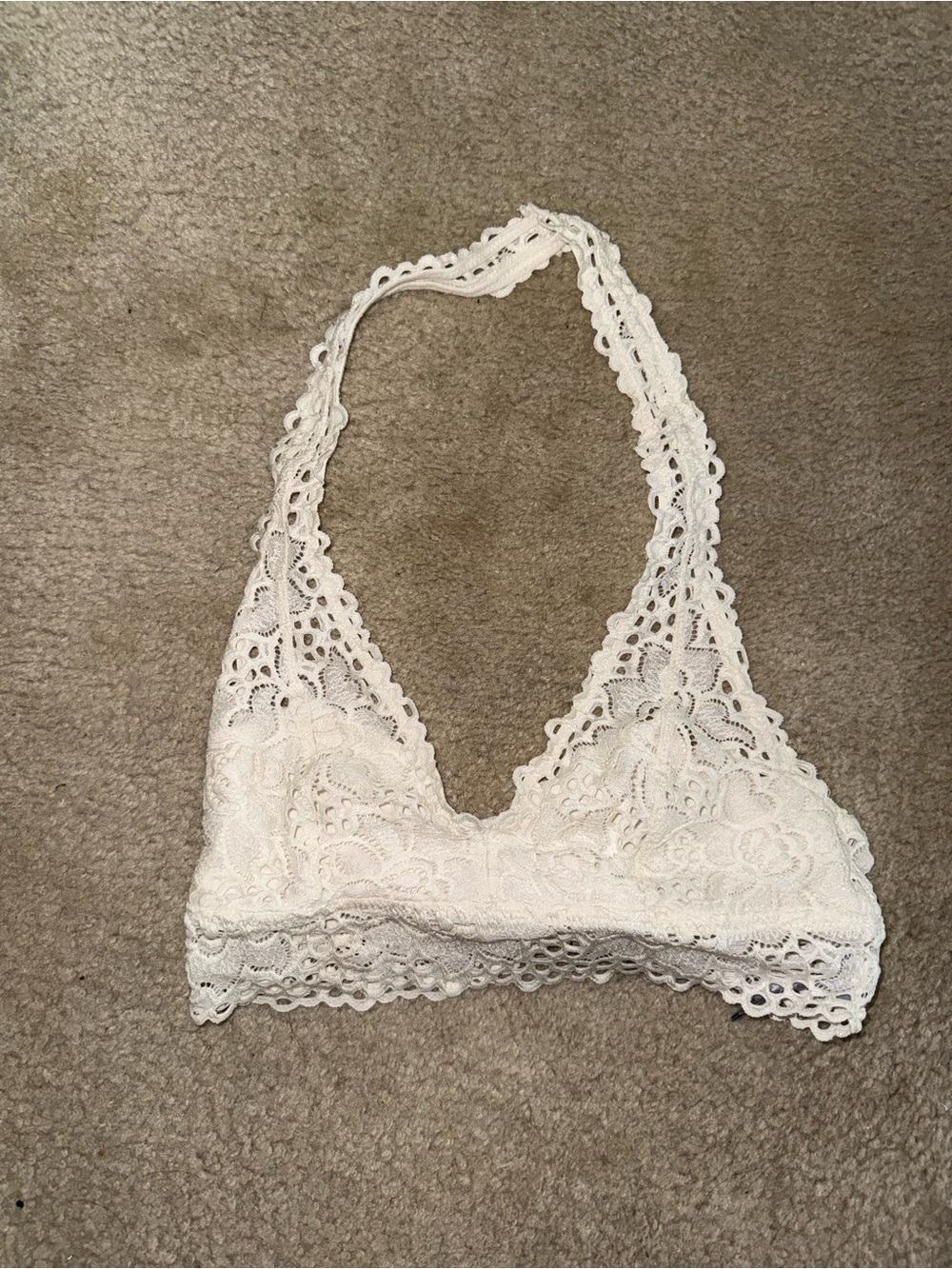 Aeropostale White Lace Halter Bralette